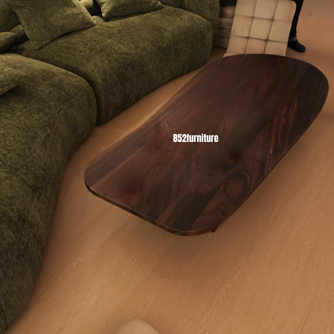 (包送貨安裝 Delivery and Assembly Included) A628胡桃木不規則茶几(Walnut irregular coffee table)