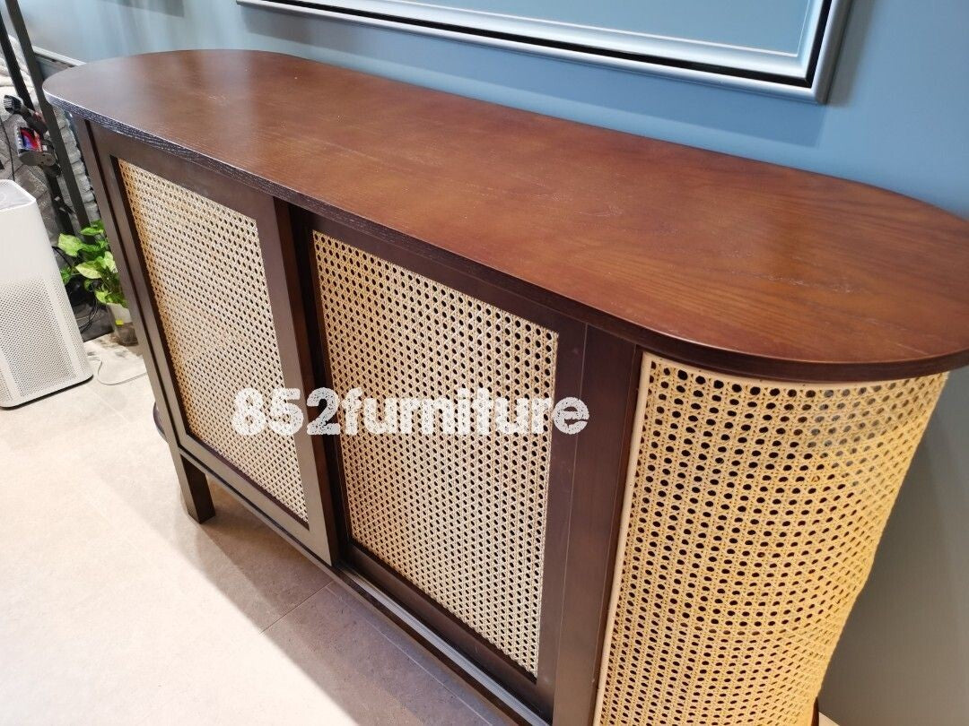 (包送貨安裝 | Delivery and Assembly Included) A210日式藤面餐邊櫃 (rattan sideboard)