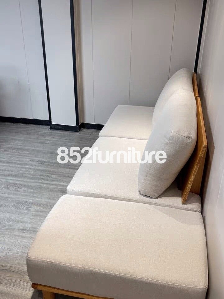 (包送貨安裝 | Delivery and Assembly Included) A145 日式布梳化(wooden fabric sofa)