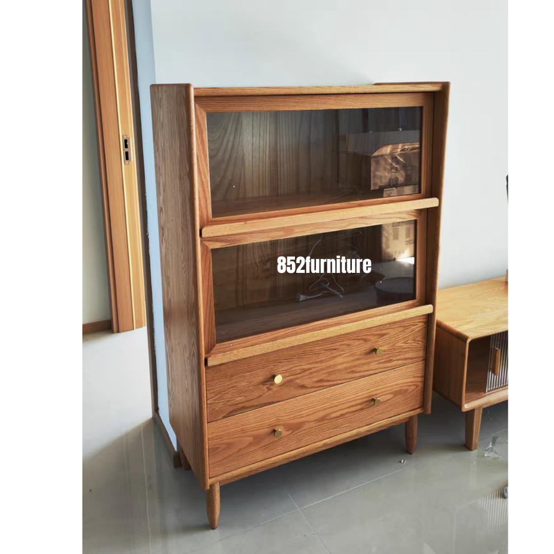 (包送貨安裝 | Delivery and Assembly Included) A310 橡木玻璃斗櫃 (Oak Chest of Drawers)
