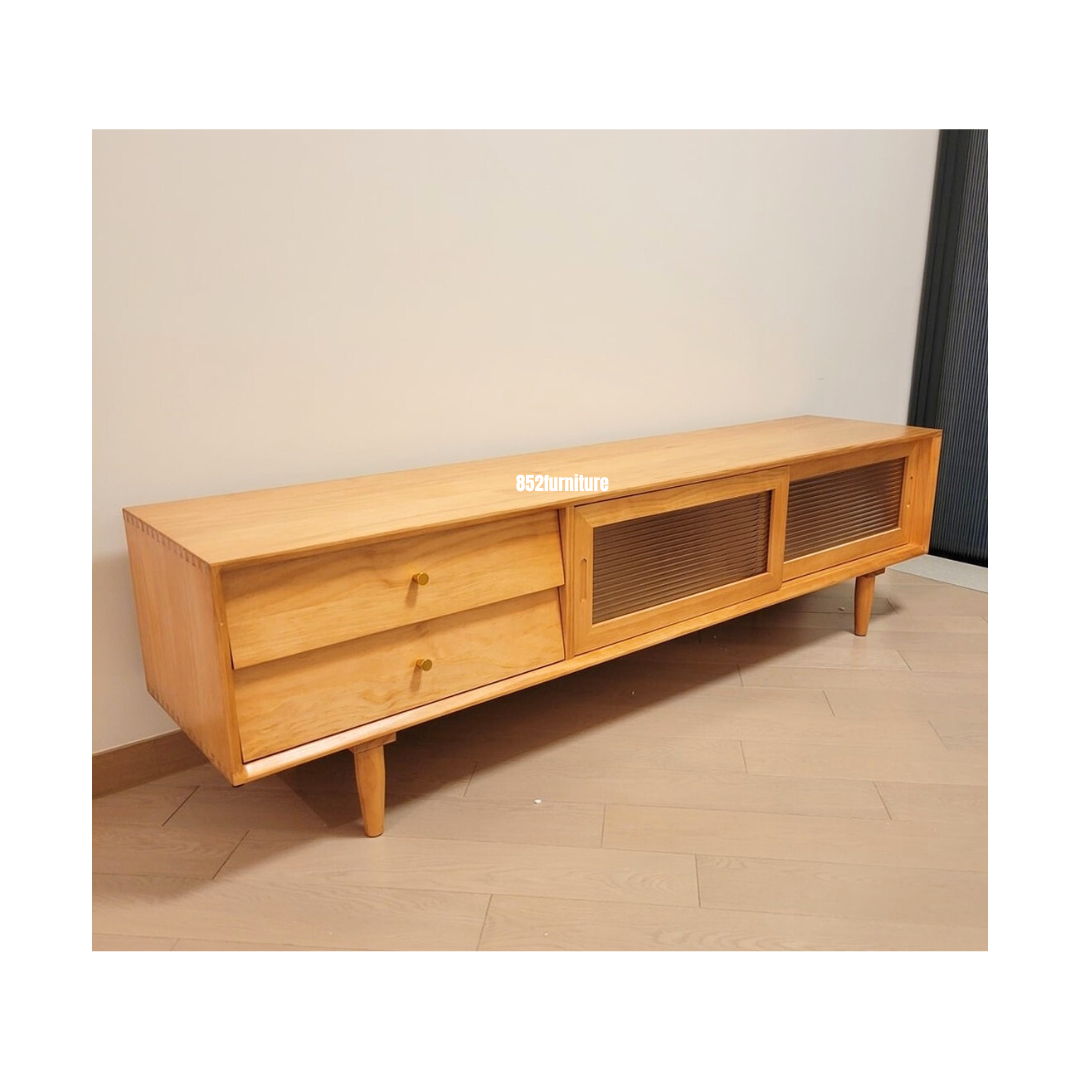(包送貨安裝 | Delivery and Assembly Included) A478日式玻璃電視櫃 (Wooden tv cabinet)