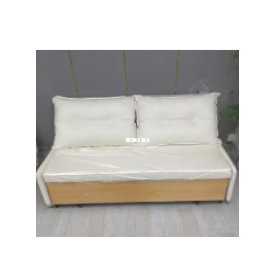 (包送貨安裝 | Delivery and Assembly Included) A495日式布藝梳化床 (wooden fabric sofa bed)