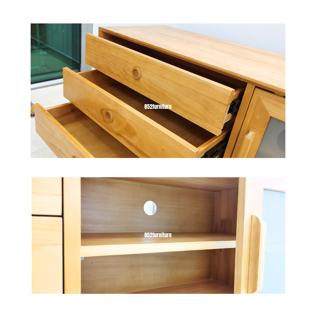 (包送貨安裝 | Delivery and Assembly Included) A216金屬腳電視櫃 (solid wood tv cabinet)