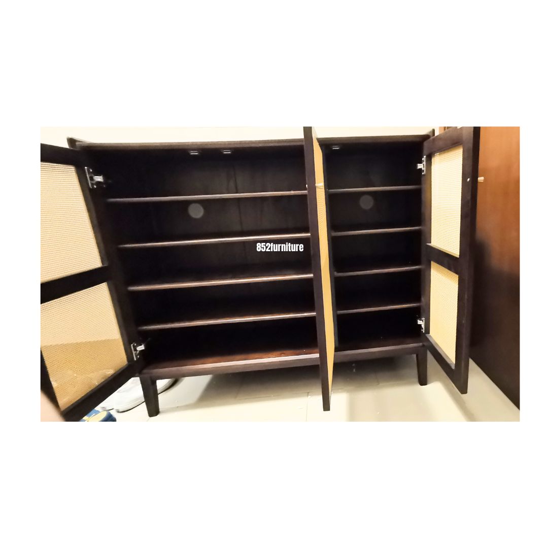 (包送貨安裝 | Delivery and Assembly Included) A586藤織面三門鞋櫃 (rattan shoe cabinet)