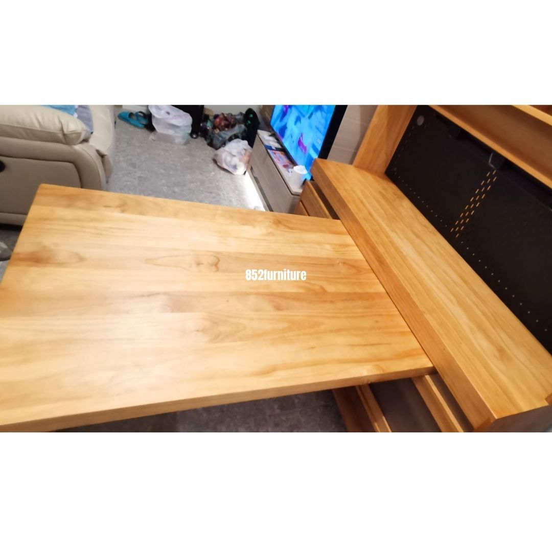 (包送貨安裝 | Delivery and Assembly Included) A566 內嵌旋轉餐桌日式餐邊櫃 (Built-in Rotatable Dining Table Sideboard)