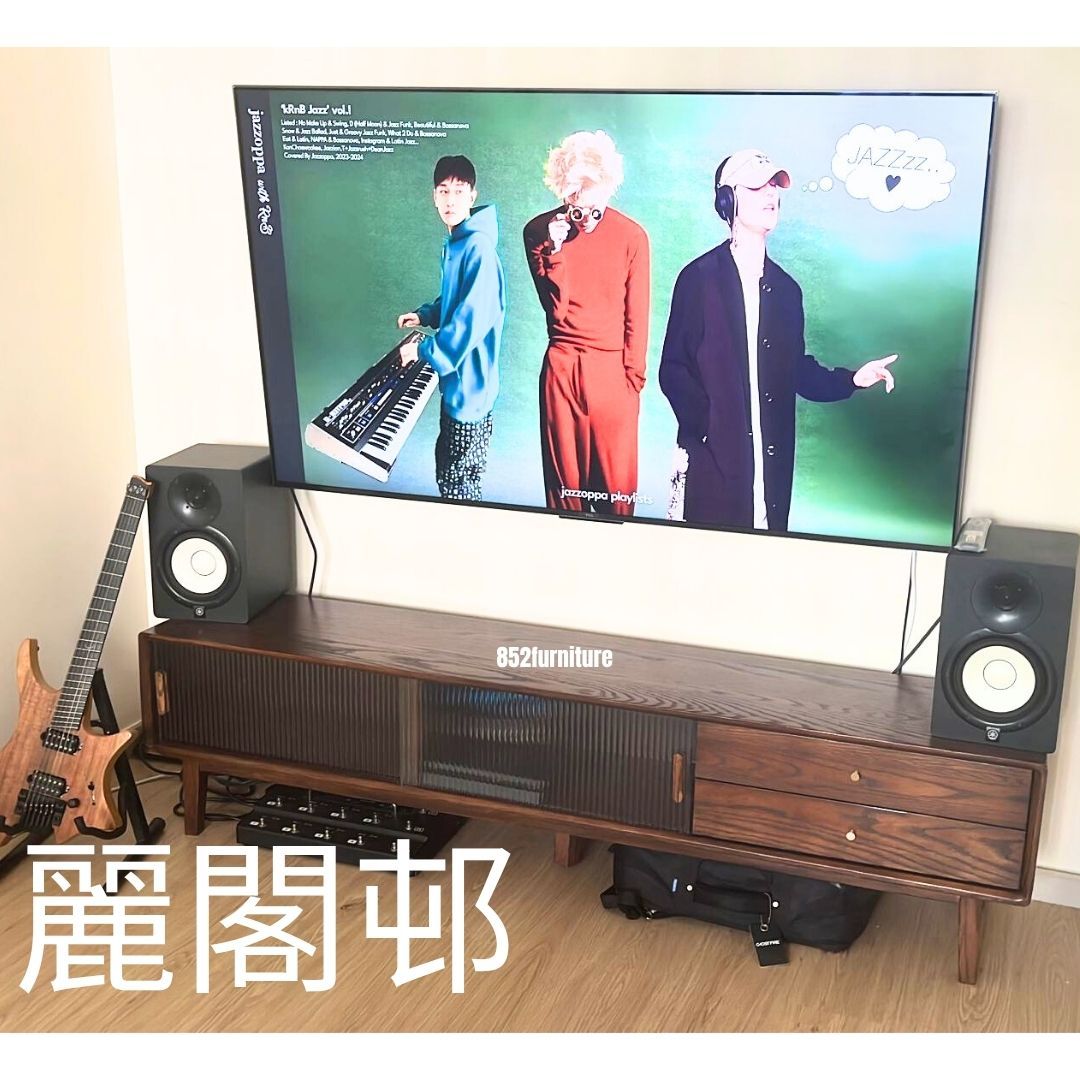 (包送貨安裝 | Delivery and Assembly Included) A002 日式長虹玻璃電視櫃 (tv cabinet)