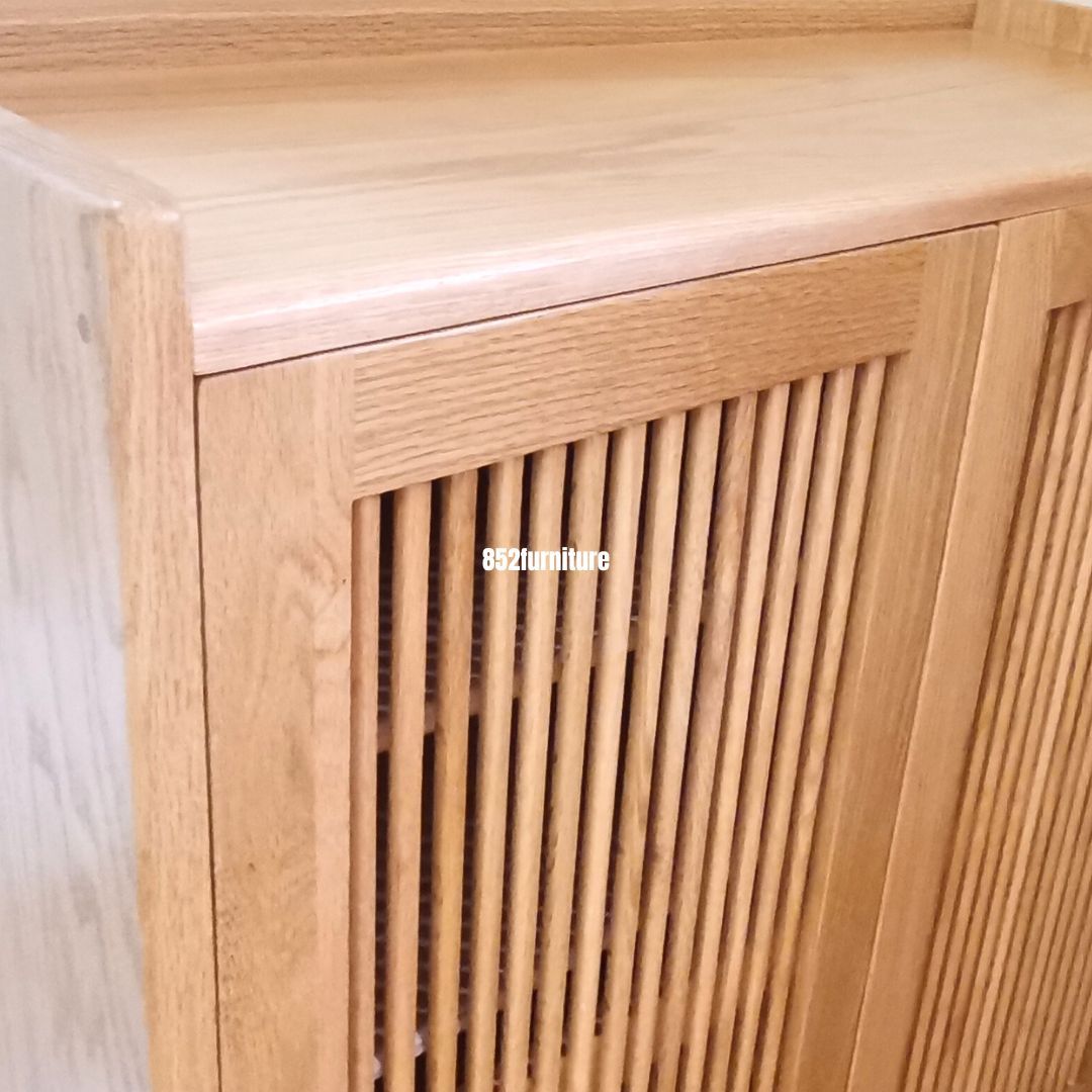 (包送貨安裝 | Delivery and Assembly Included) A355 日式橡木條子鞋櫃 (Oak shoe cabinet)