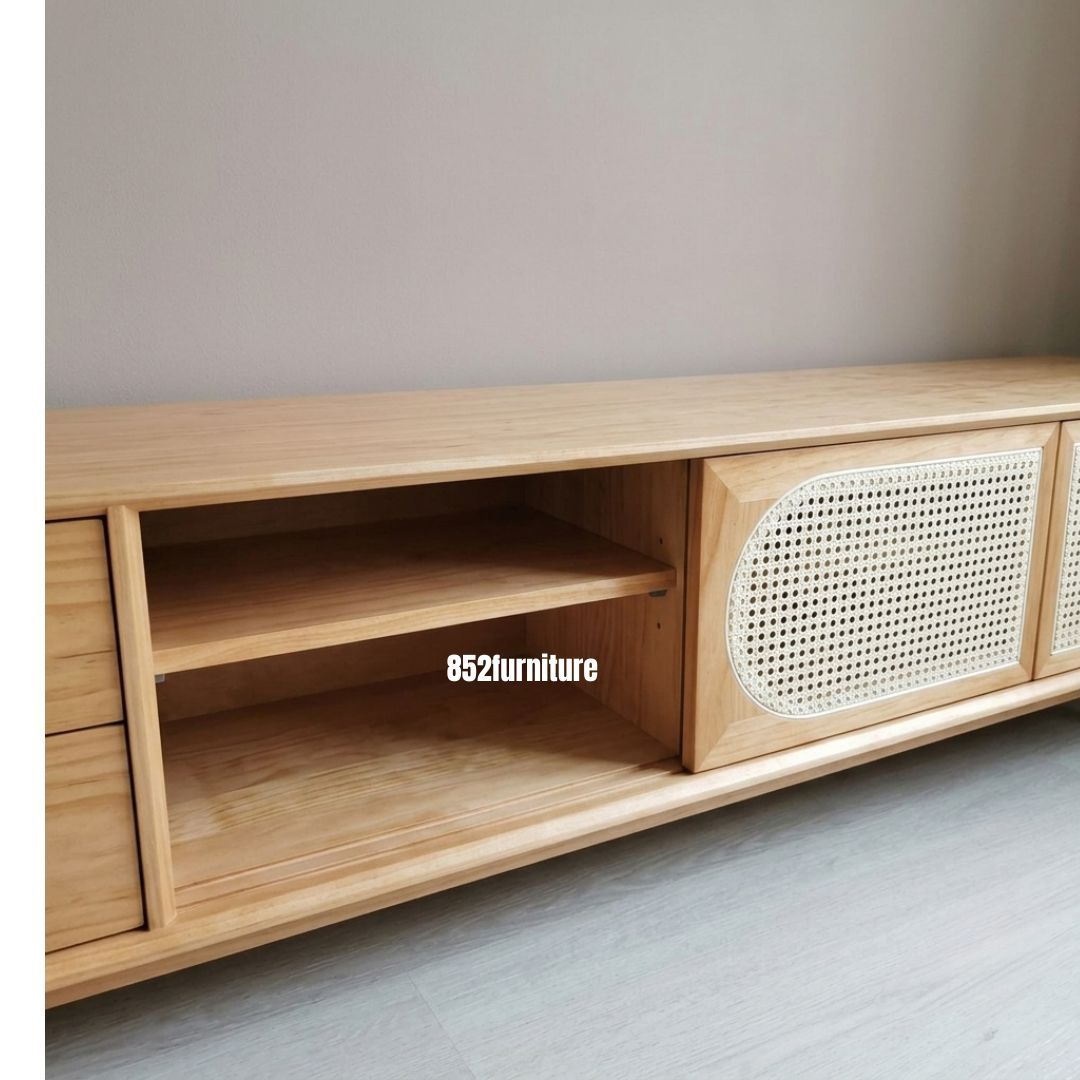 (包送貨安裝 | Delivery and Assembly Included) A039日式复古藤面電視櫃 (tv cabinet)