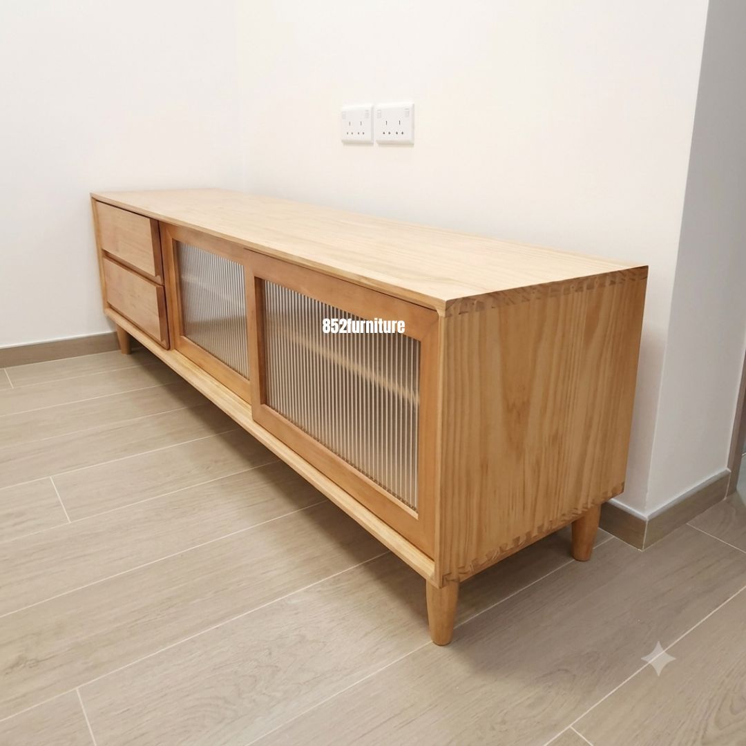 (包送貨安裝 | Delivery and Assembly Included) A137日式海棠玻璃電視櫃 (tv cabinet)