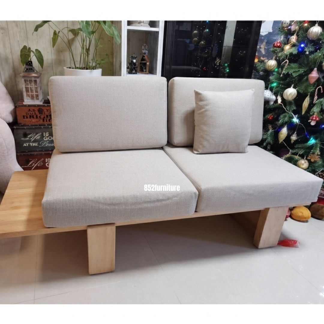 (包送貨安裝 | Delivery and Assembly Included) A386 日式布藝梳化 (solid wood sofa)