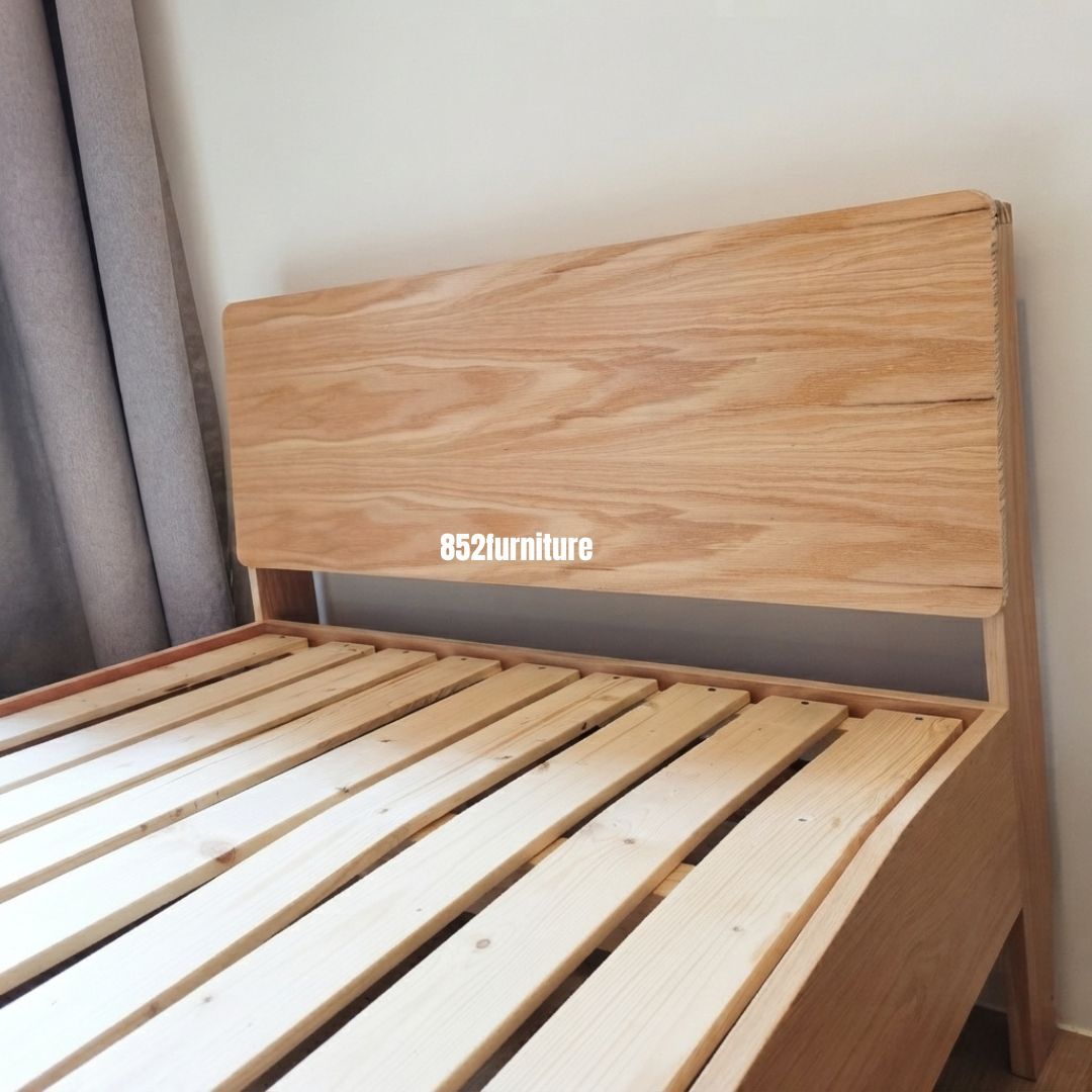 (包送貨安裝 | Delivery and Assembly Included) A455油壓木制大床 (hydraulic press bed frame)