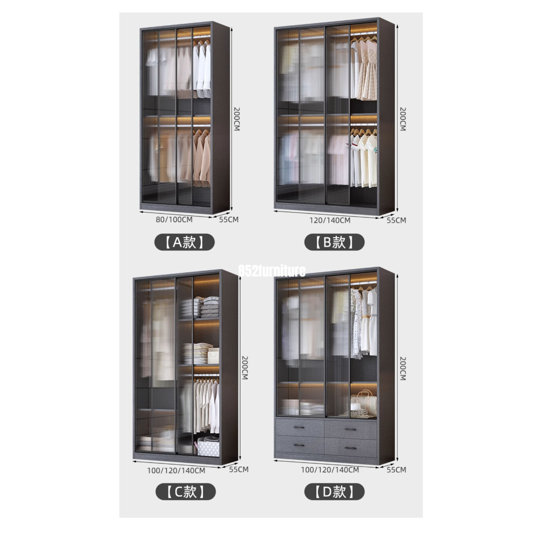 (包送貨安裝 | Delivery and Assembly Included) A630 趟門衣櫃 (Wooden sliding door wardrobe)