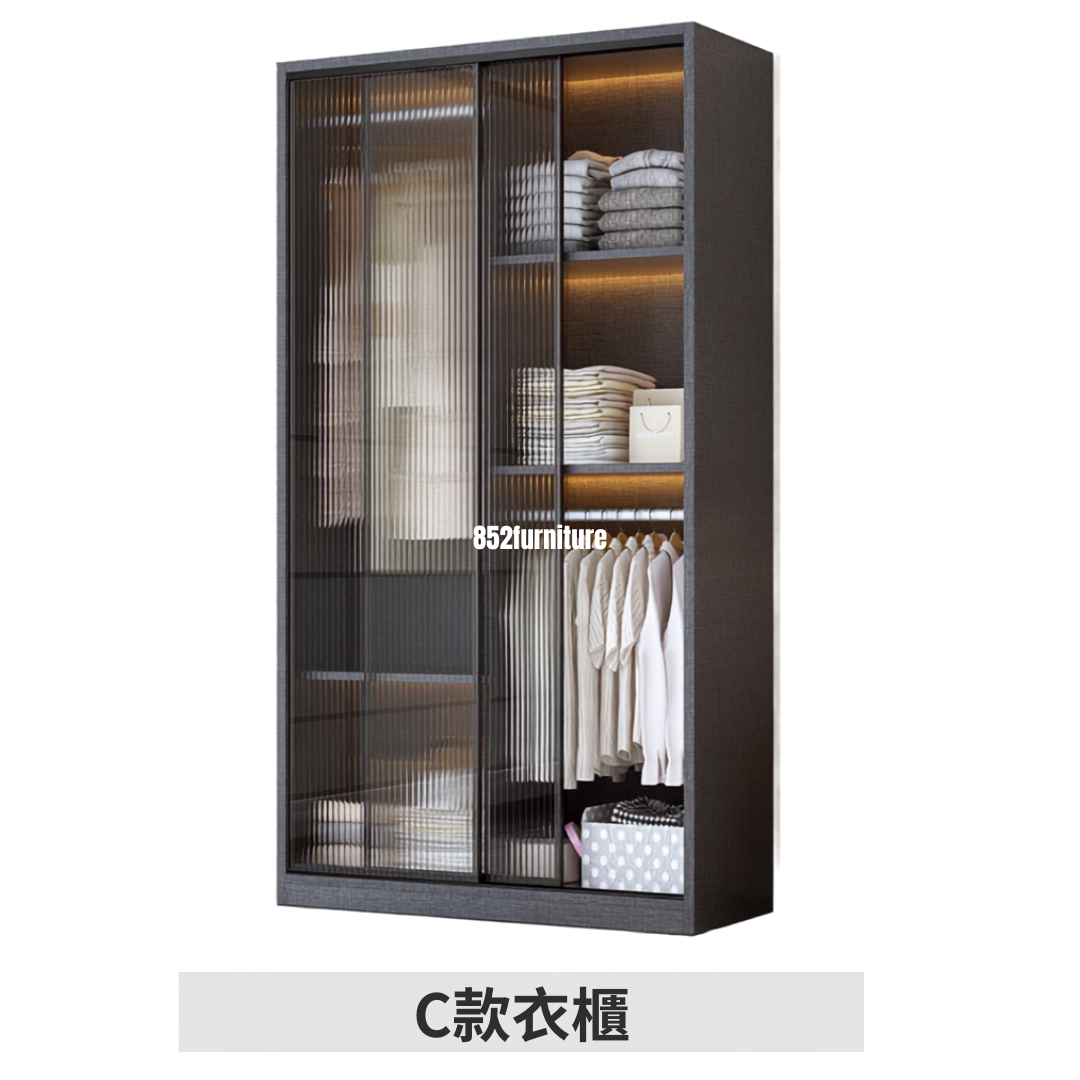(包送貨安裝 | Delivery and Assembly Included) A630 趟門衣櫃 (Wooden sliding door wardrobe)