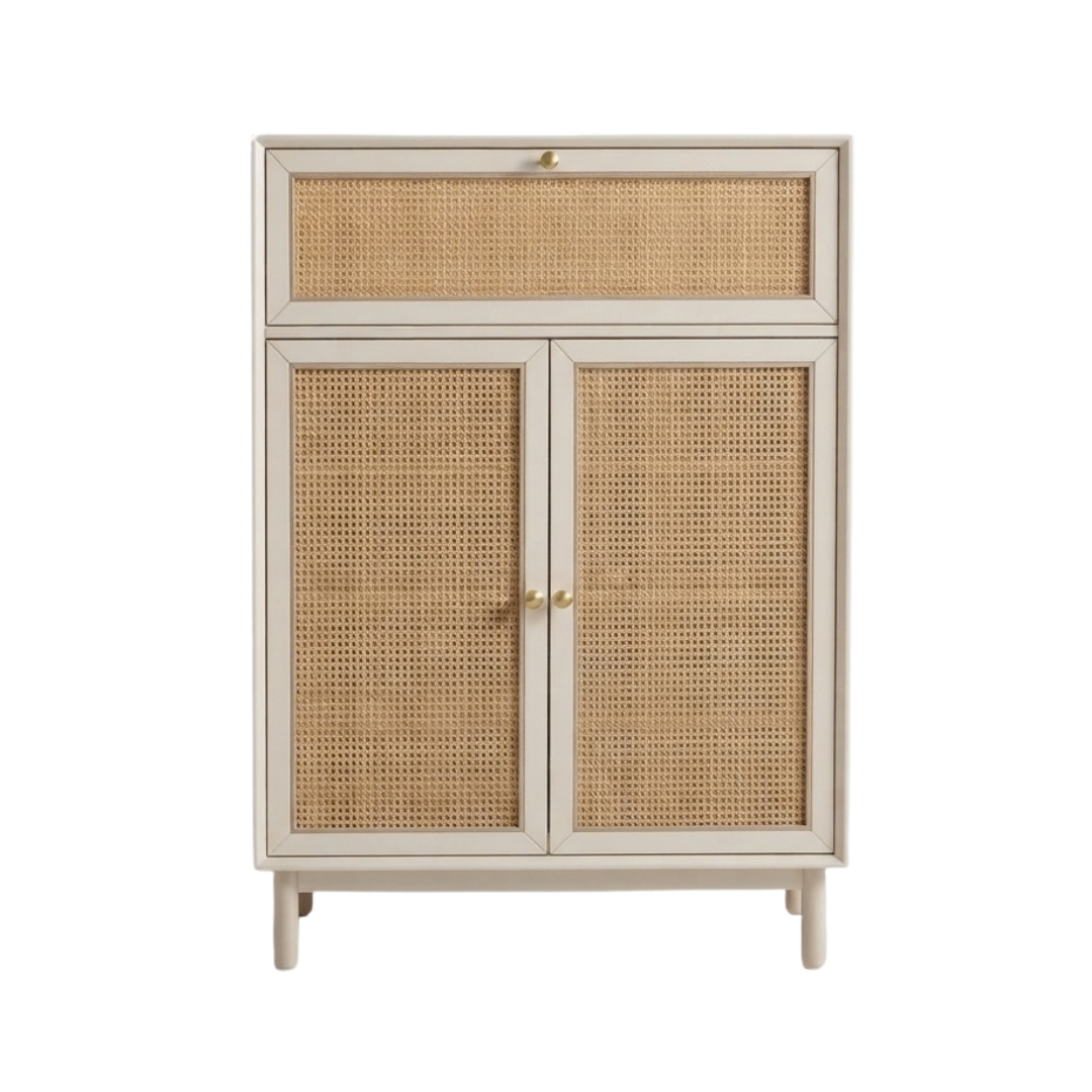 (包送貨安裝 | Delivery and Assembly Included) A167 實木藤織面鞋櫃 (rattan shoe cabinet)