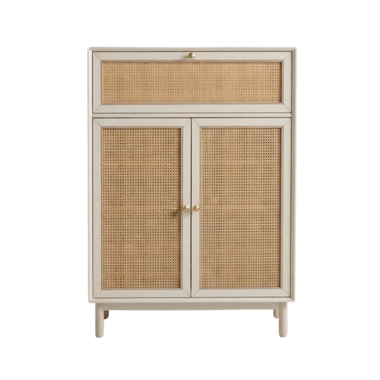 (包送貨安裝 | Delivery and Assembly Included) A167 實木藤織面鞋櫃 (rattan shoe cabinet)