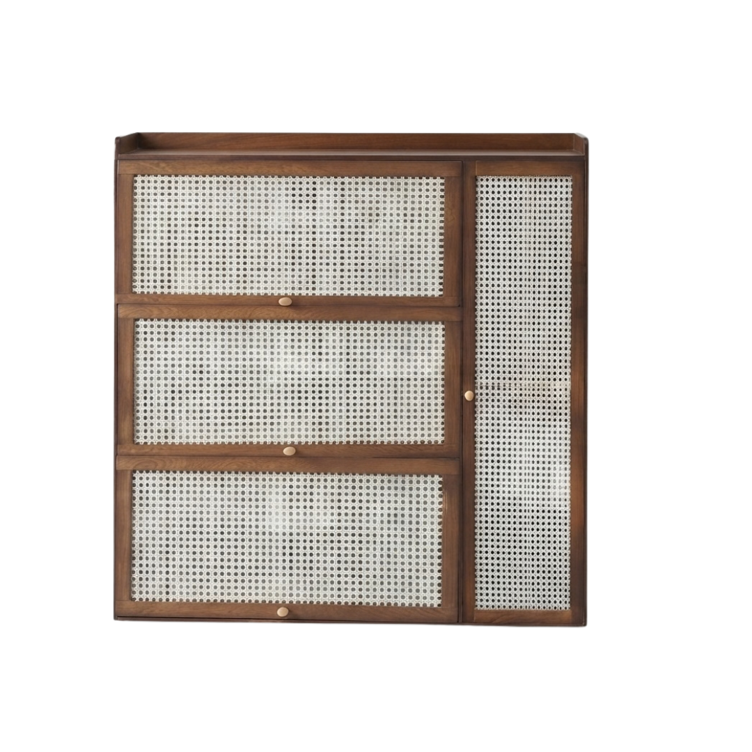 (包送貨安裝 | Delivery and Assembly Included) A155日式藤面鞋櫃(Rattan shoe cabinet)
