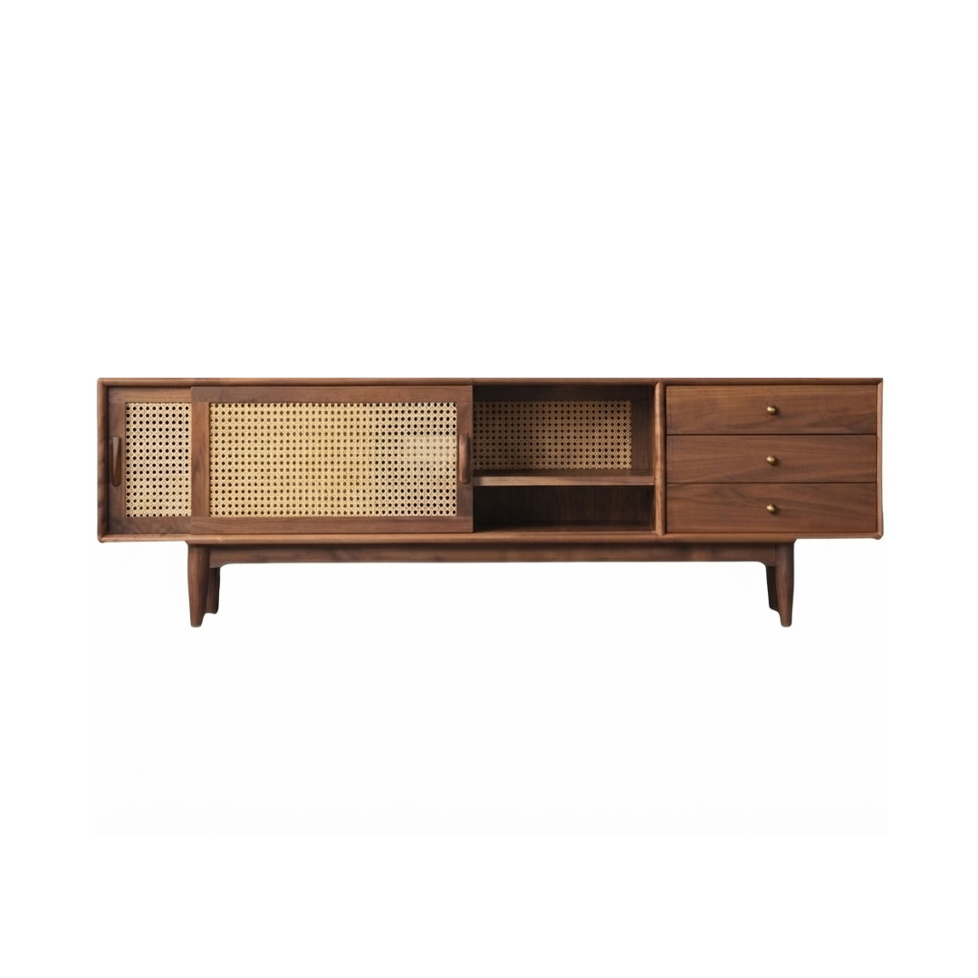 (包送貨安裝 | Delivery and Assembly Included)  A202藤面日式電視櫃(Rattan Tv Cabinet)