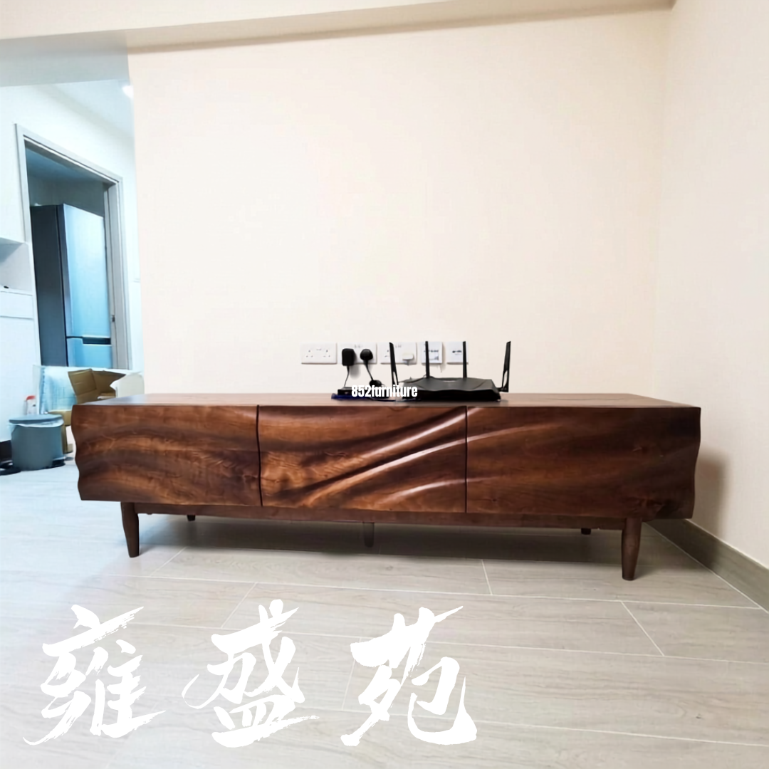 (包送貨安裝 | Delivery and Assembly Included) A321水紋實木電視櫃 (solid wood tv cabinet)