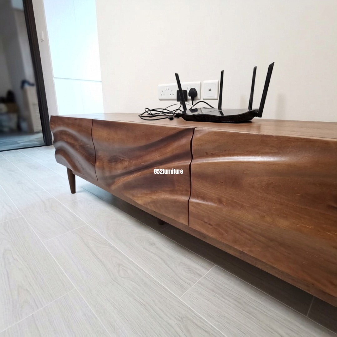 (包送貨安裝 | Delivery and Assembly Included) A321水紋實木電視櫃 (solid wood tv cabinet)