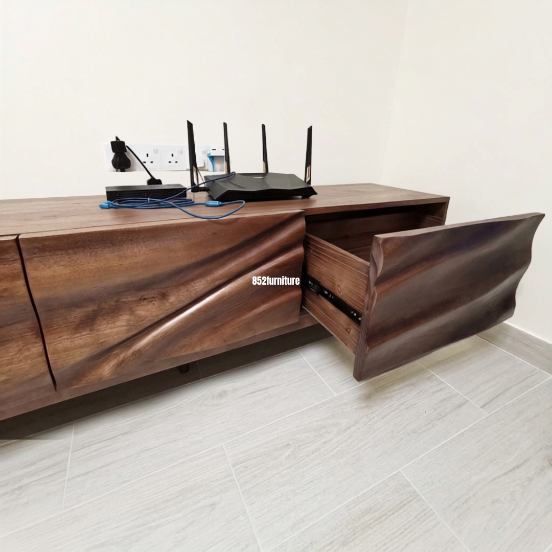 (包送貨安裝 | Delivery and Assembly Included) A321水紋實木電視櫃 (solid wood tv cabinet)