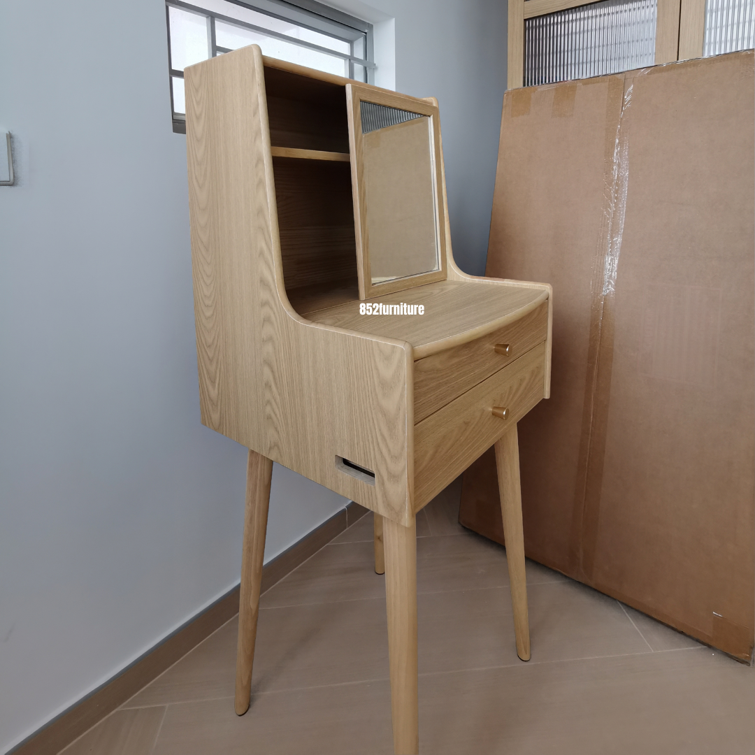 (包送貨安裝 | Delivery and Assembly Included) A590橡膠木梳妝台(不連椅, Dressing Table, No Chair)