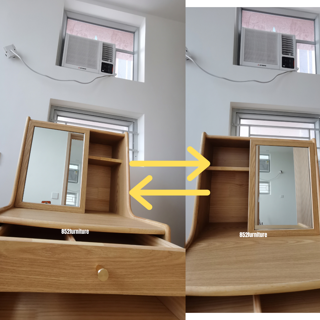 (包送貨安裝 | Delivery and Assembly Included) A590橡膠木梳妝台(不連椅, Dressing Table, No Chair)
