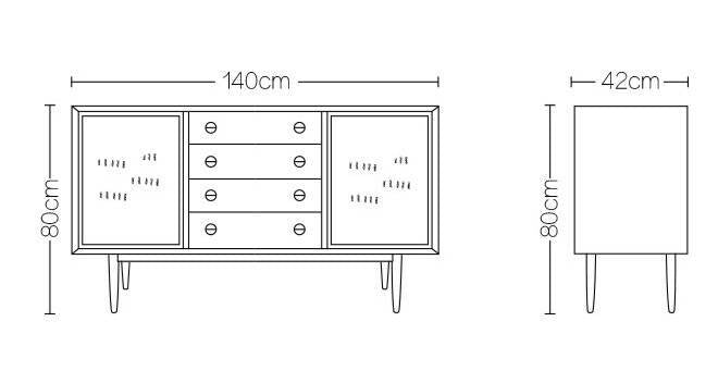 (包送貨安裝 | Delivery and Assembly Included) A006 日式藤織躺門餐邊櫃 (rattan dining sideboard)