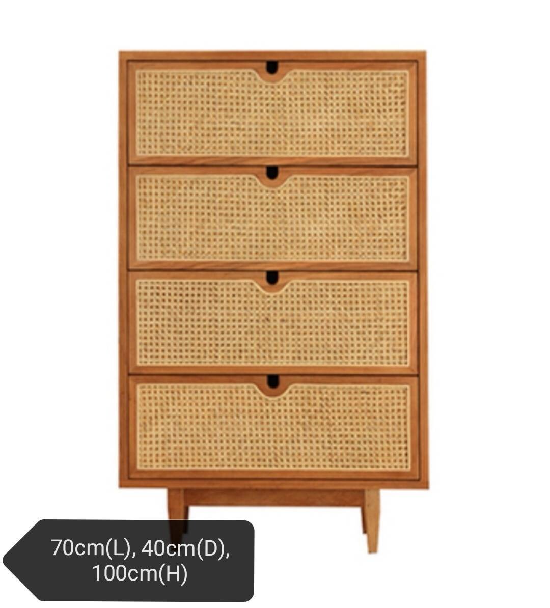 (包送貨安裝 | Delivery and Assembly Included)  A047 日式藤織面五斗櫃 (Rattan chest of drawers)