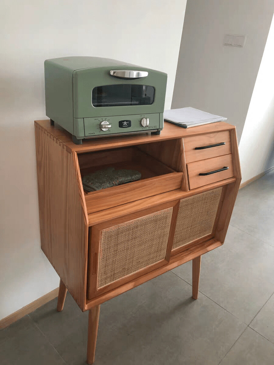 (包送貨安裝 | Delivery and Assembly Included) A100 日式簡約藤織面餐邊櫃 (rattan dining sideboard)