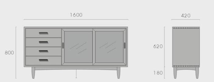 (包送貨安裝 | Delivery and Assembly Included) A109 日式長虹玻璃餐邊櫃 (dining sideboard)