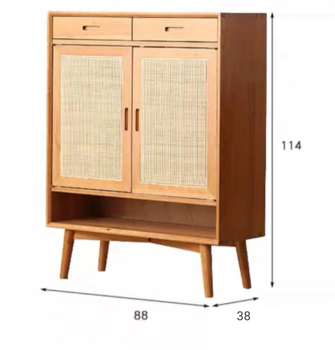 (包送貨安裝 | Delivery and Assembly Included) A121 日式藤織面鞋櫃 (rattan shoe cabinet)