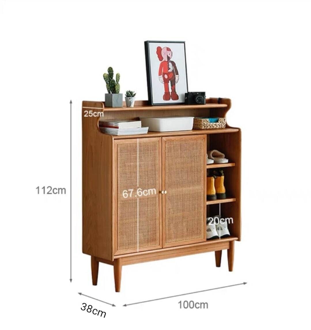 (包送貨安裝 | Delivery and Assembly Included)  A125 日式藤織面鞋櫃 (rattan shoe cabinet)