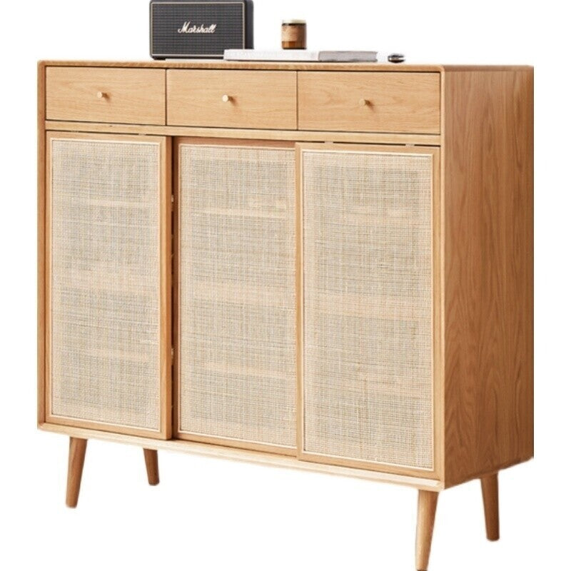 (包送貨安裝 | Delivery and Assembly Included) A126日式藤織面躺門鞋櫃 (rattan sliding doors shoe cabinet)