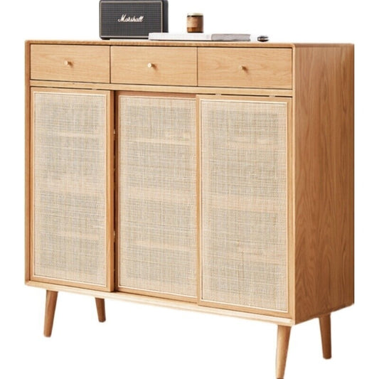 (包送貨安裝 | Delivery and Assembly Included) A126日式藤織面躺門鞋櫃 (rattan sliding doors shoe cabinet)