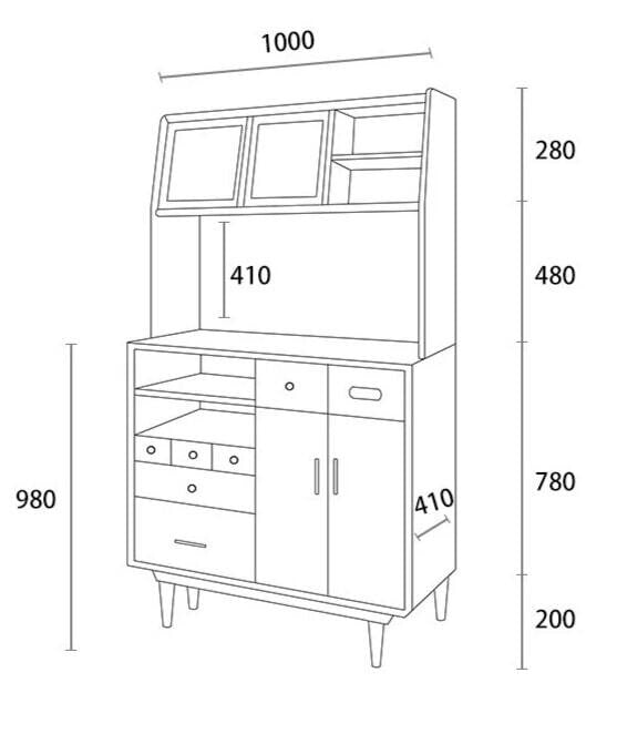 (包送貨安裝 | Delivery and Assembly Included) A128 日式長虹玻璃餐邊櫃 ( sideboard)