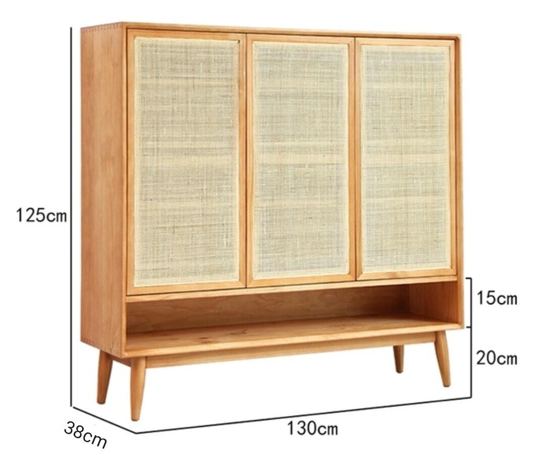 (包送貨安裝 | Delivery and Assembly Included)  A139 日式藤織面三門鞋櫃 (rattan shoe cabinet)