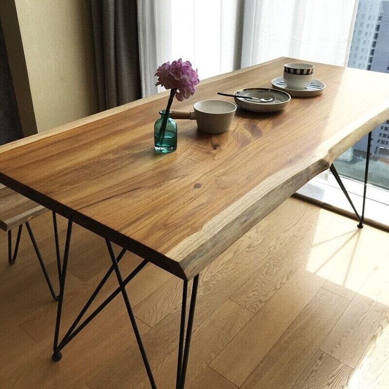 (包送貨安裝 | Delivery and Assembly Included)  A141不規則原木實木餐桌 (dining table)