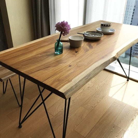 (包送貨安裝 | Delivery and Assembly Included)  A141不規則原木實木餐桌 (dining table)