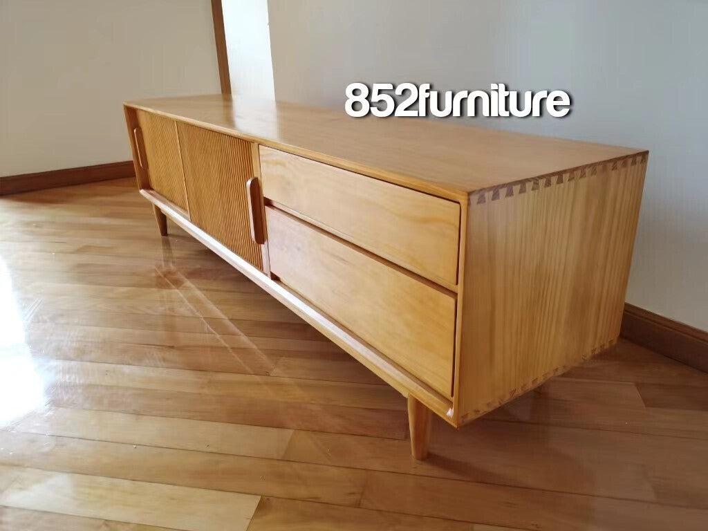 (包送貨安裝 | Delivery and Assembly Included) A034原木千頁電視櫃 (tv cabinet)