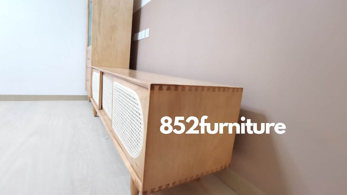 (包送貨安裝 | Delivery and Assembly Included) A039日式复古藤面電視櫃 (tv cabinet)