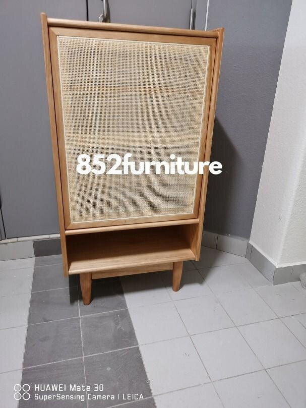 (包送貨安裝 | Delivery and Assembly Included) A132 日式藤織面實木鞋櫃 (rattan shoe cabinet)