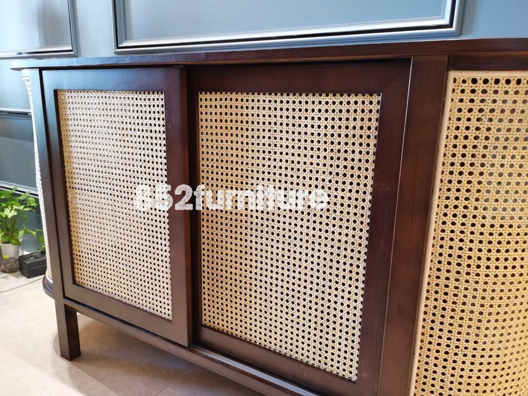 (包送貨安裝 | Delivery and Assembly Included)   A210日式藤面餐邊櫃 (rattan sideboard)