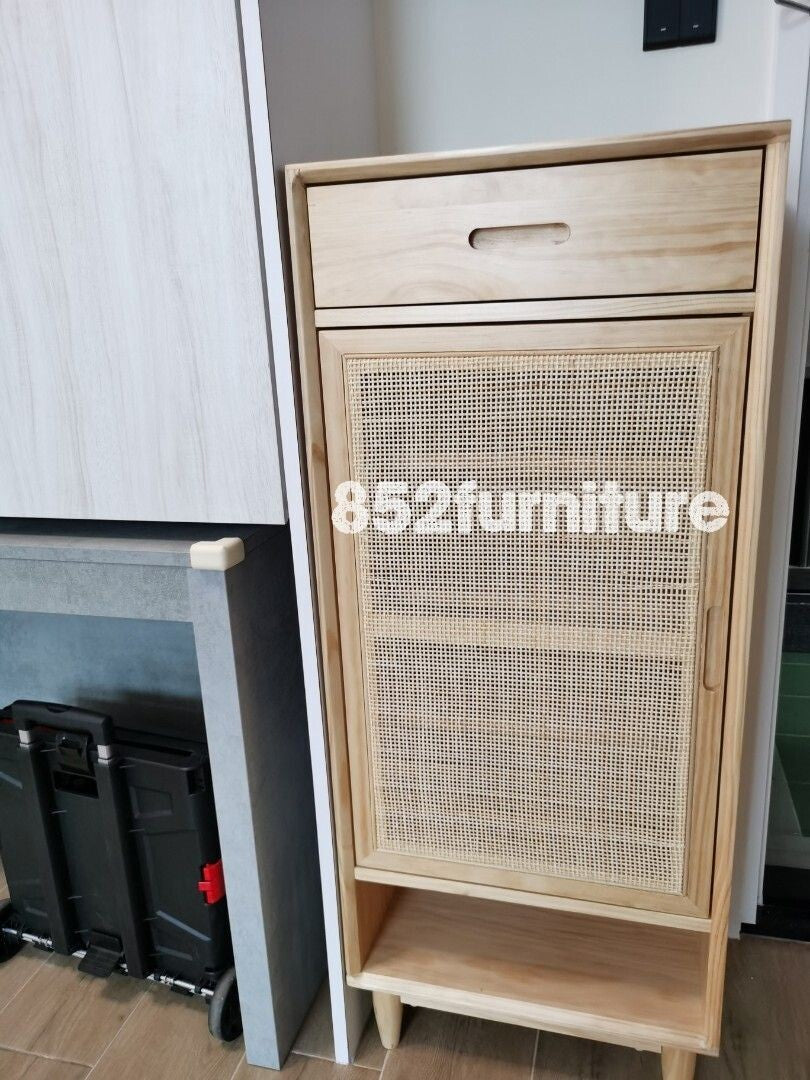 (包送貨安裝 | Delivery and Assembly Included) A132 日式藤織面實木鞋櫃 (rattan shoe cabinet)