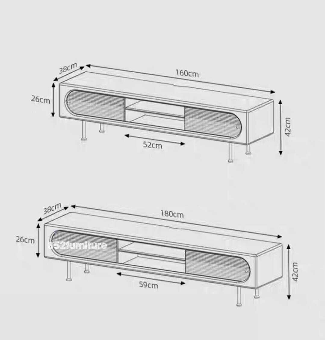 (包送貨安裝 | Delivery and Assembly Included) A220 复古實木玻璃電視櫃 (Retro tv cabinet)