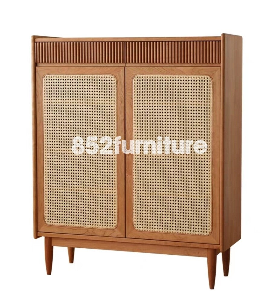 (包送貨安裝 | Delivery and Assembly Included)  A225 日式藤面簡約鞋櫃 (Rattan shoe cabinet)