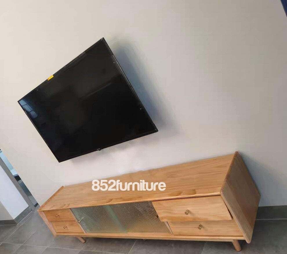 (包送貨安裝 | Delivery and Assembly Included)  A360 日式玻璃電視櫃 (japanese style tv cabinet)