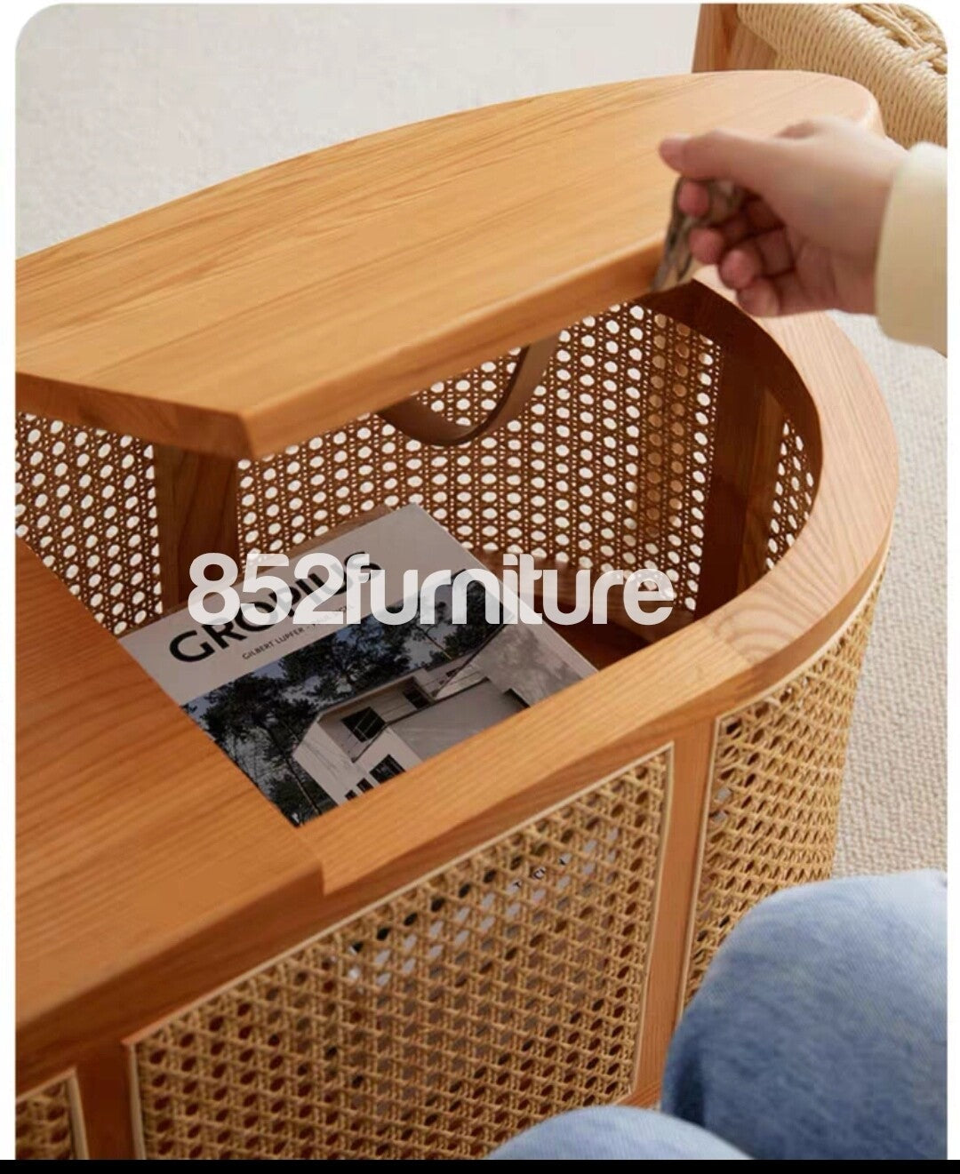 (包送貨安裝 | Delivery and Assembly Included) A362 日式藤織面茶几 (rattan coffee table)