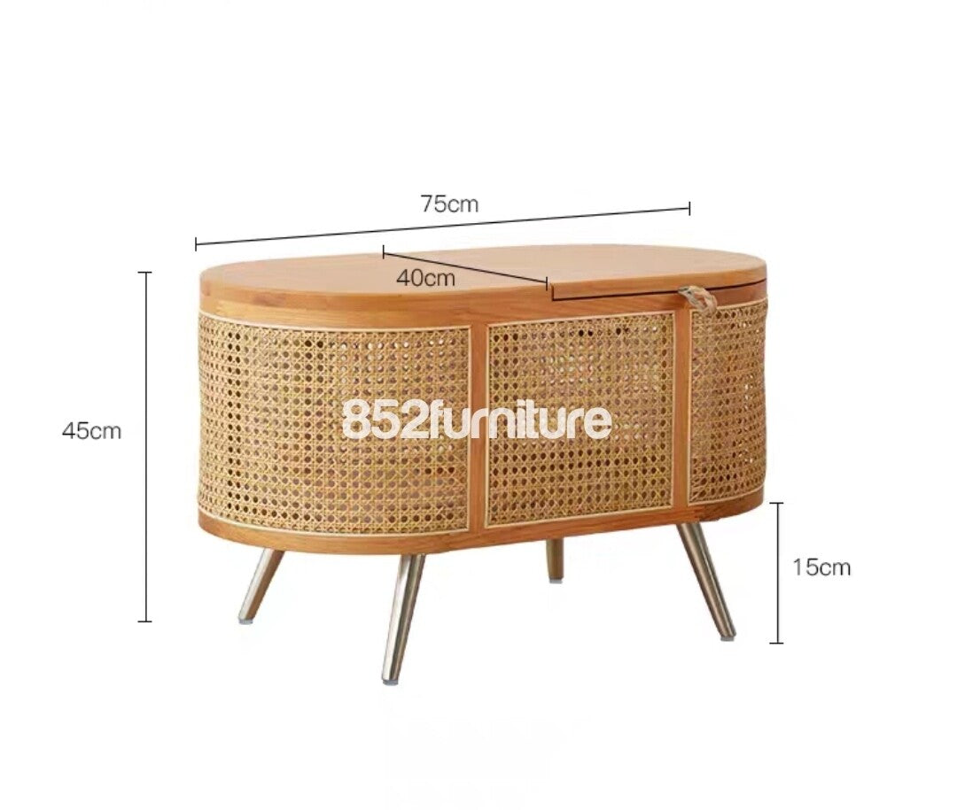 (包送貨安裝 | Delivery and Assembly Included) A362 日式藤織面茶几 (rattan coffee table)