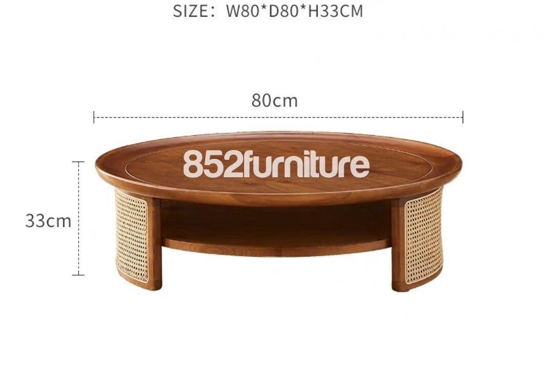 (包送貨安裝 | Delivery and Assembly Included)  A365 日式藤織面茶几 (Rattan coffee table)