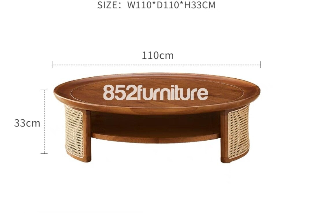 (包送貨安裝 | Delivery and Assembly Included)  A365 日式藤織面茶几 (Rattan coffee table)